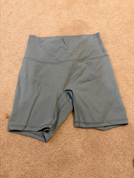 Pants - High-Waist Women's Bike Shorts - Slate Blue